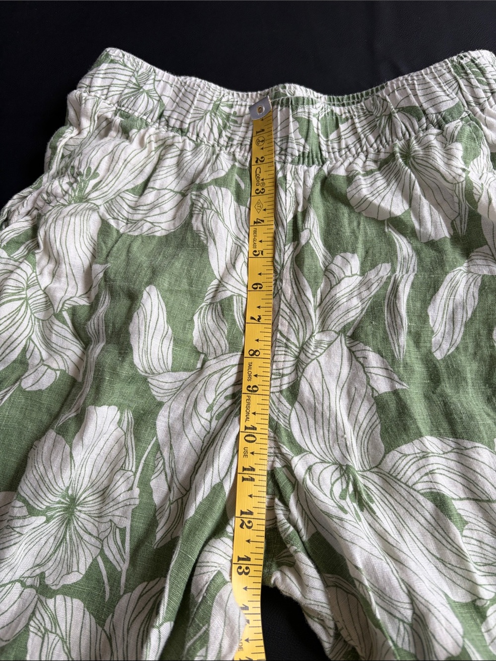 Tahari 100% Linen Floral Wide Leg Crop Pants M - Picture 6 of 8